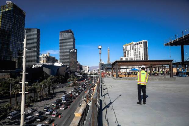 The construction site for BLVD, a 400,000 square foot retail dining center on the Strip, in Las Vegas, Thursday, Dec. 14, 2023. Officials with the project expect it to open in August 2024. (Rachel Aston/Las Vegas Review-Journal) @rookie__rae