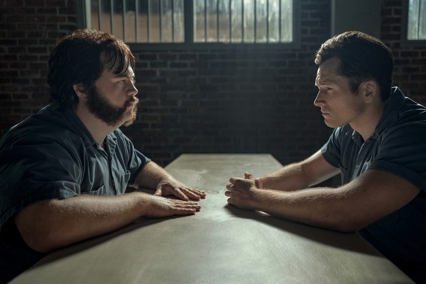 Paul Walter Hauser and Taron Egerton star in "Black Bird."