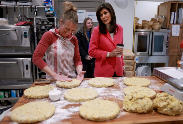 Nikki Haley Campaigns On Caucus Day In Iowa