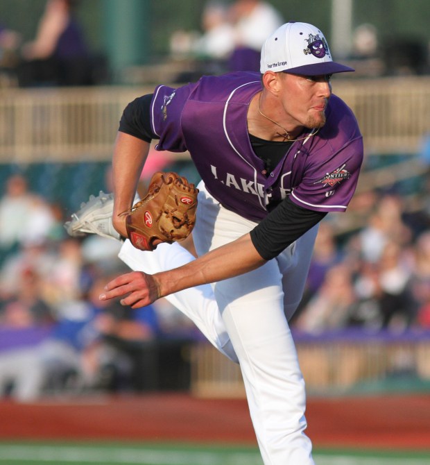 Kyle Seebach of the Crushers delivers a pitch during the third inning against Evansville on July 3. (Randy Meyers - for The Morning Journal)