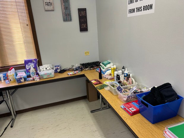 Guests can find a variety of items in the Essentials Pantry. (Larissa Beriswill - The Morning Journal)