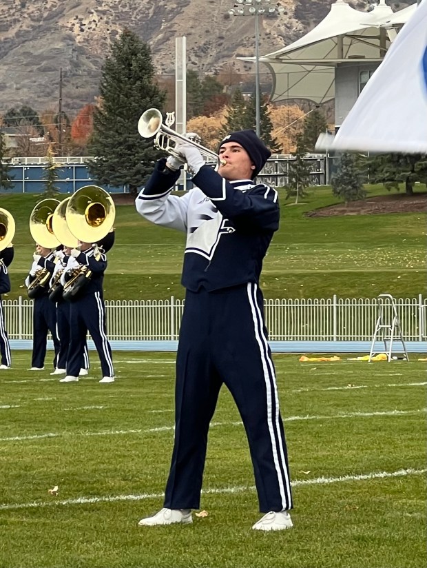 Ty Bielozer, a North Ridgeville High School graduate, is a member of the Brigham Young University marching band. (Submitted)