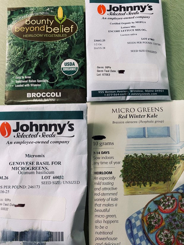 Purchase specific micro-green labeled seeds from garden centers, online or use leftover seeds from your cache. (Betty Cahill, Special to The Denver Post)