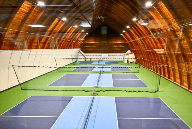 Pickleball courts are seen Thursday, Jan. 11, 2024, at St. Luke's Sportsplex in South Whitehall Township. Pickleball is the fastest growing sport in the United States. It's estimated there were 67,000 emergency room visits and 9,000 outpatient surgeries related to pickleball injuries in the U.S. last year.(April Gamiz/The Morning Call)