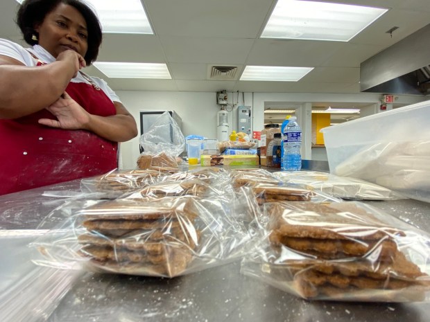 Saidah Farrell Owner Marshmallow of the Month Club talks about her creative process on making all kinds of different flavors. (Frank Mecham- The News-Herald.)