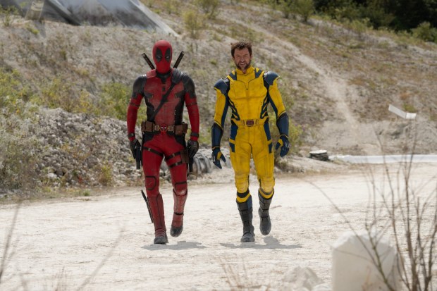 Ryan Reynolds, left, as Deadpool, and Hugh Jackman, as Wolverine, are back together in the upcoming, yet-to-be-titled third "Deadpool" movie. (Courtesy of Marvel)